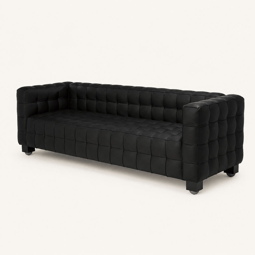 Josef Hoffmann Kubus Reproduction 3 Seater Sofa