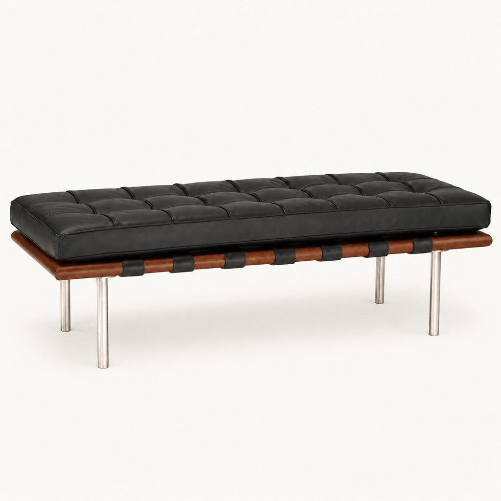 Mies van der Rohe Barcelona Reproduction 2 Seater Bench