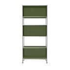 Modular Perforated Shelving 787 in Olive Green