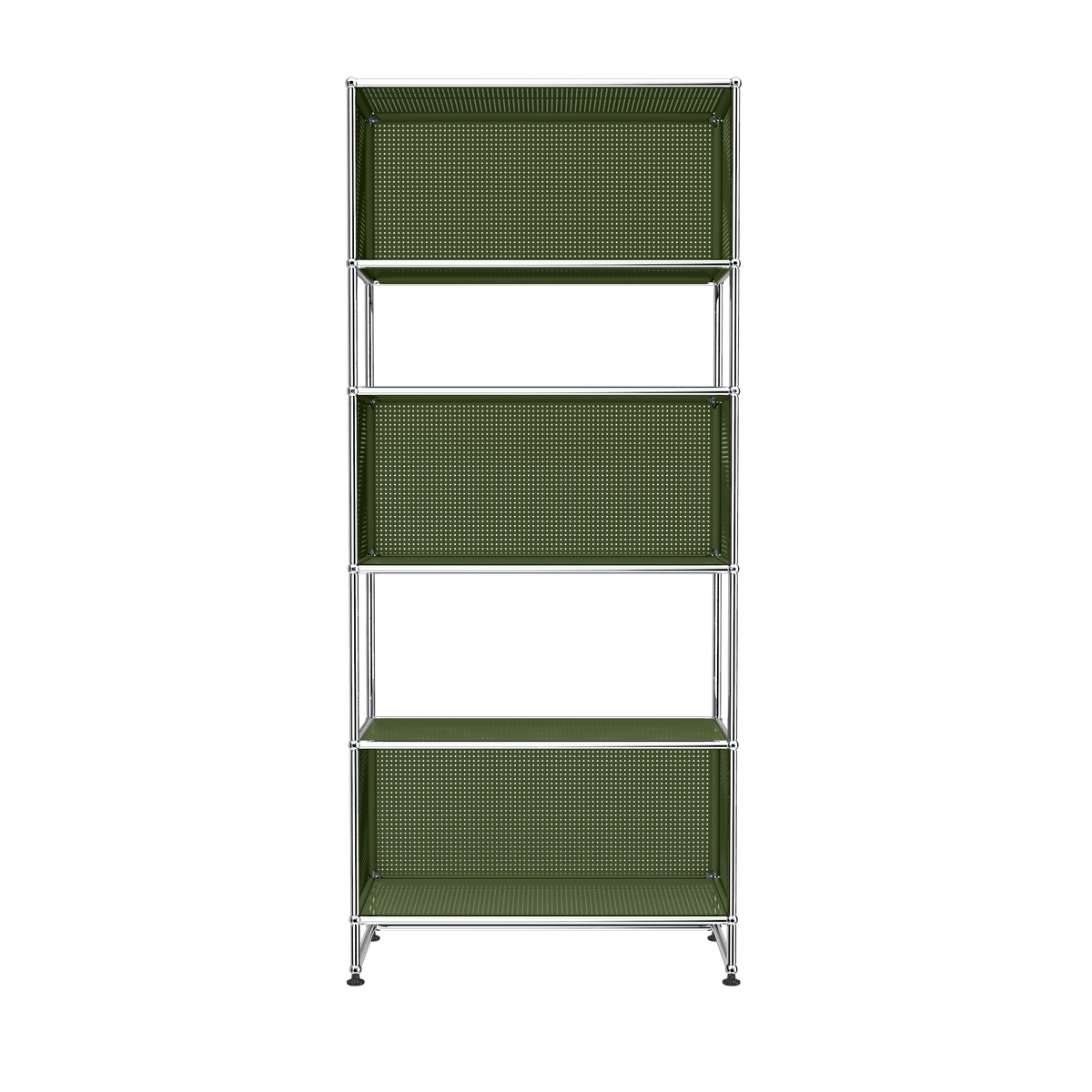 Modular Perforated Shelving 787 in Olive Green