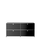 Modular Credenza 1524 Four Door in Graphite Black