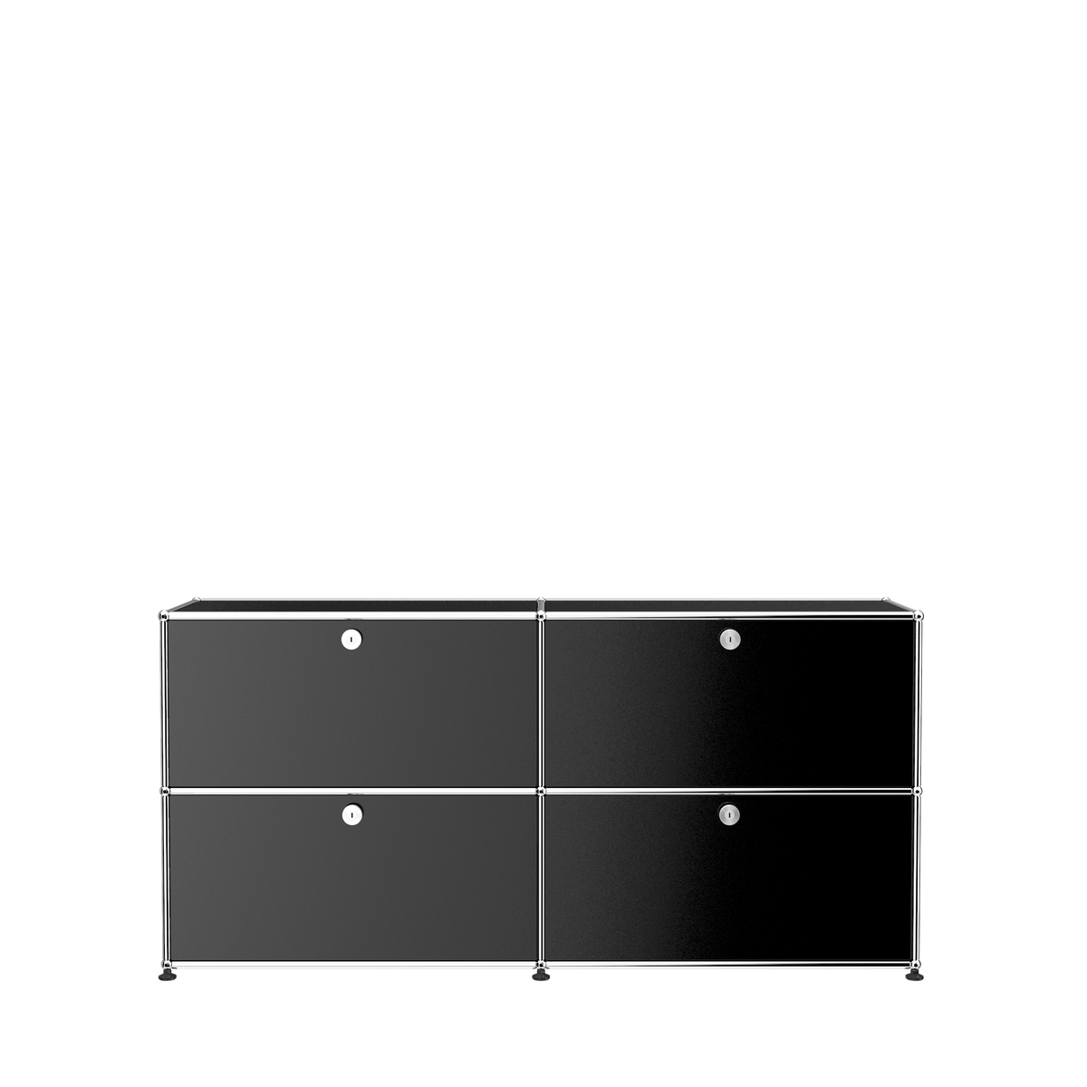 Modular Credenza 1524 Four Door in Graphite Black