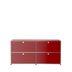 Modular Credenza 1524 Four Door in Ruby Red