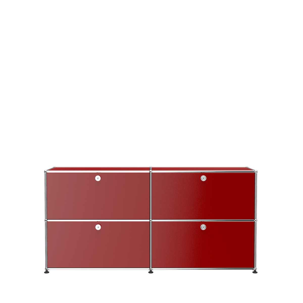 Modular Credenza 1524 Four Door in Ruby Red