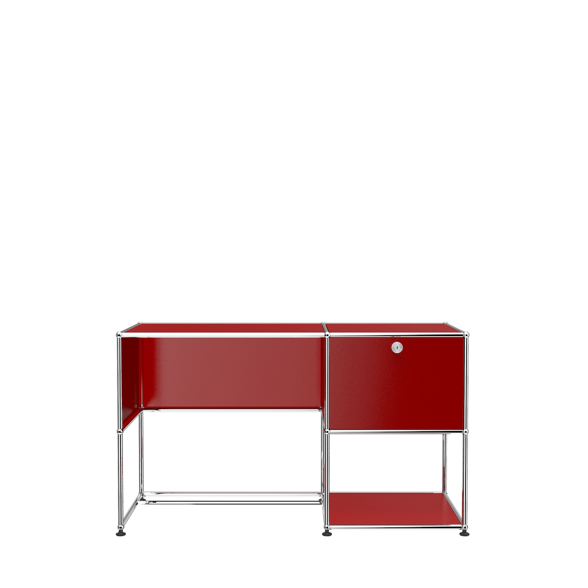 Modular Desk Unit 1270 in Ruby Red