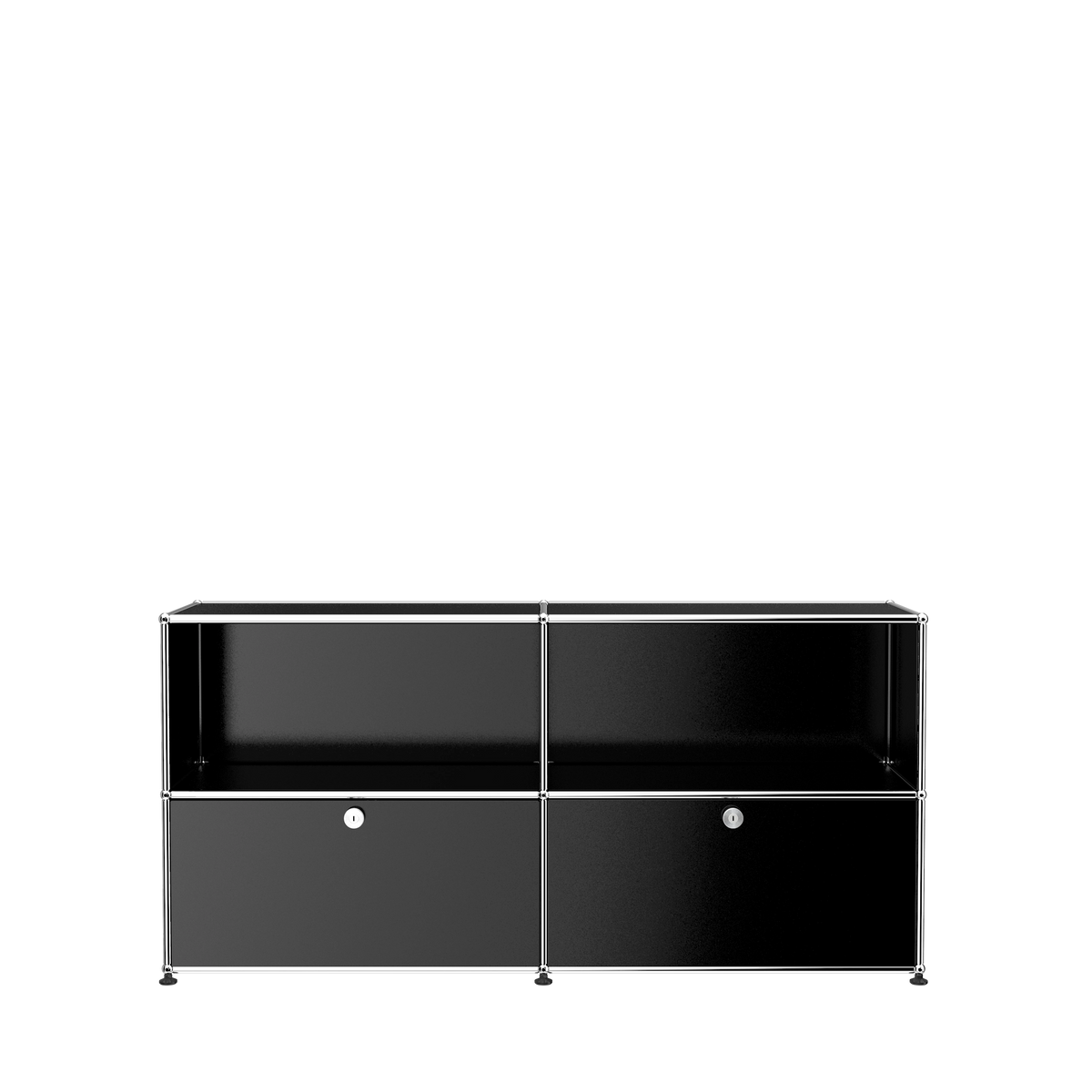 Modular File Credenza 1524 Two Door in Graphite Black