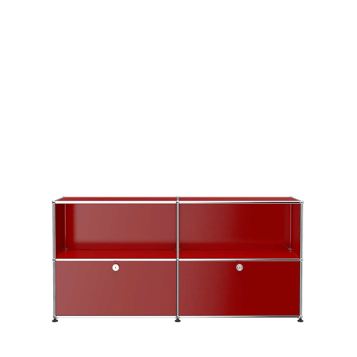 Modular File Credenza 1524 Two Door in Ruby Red