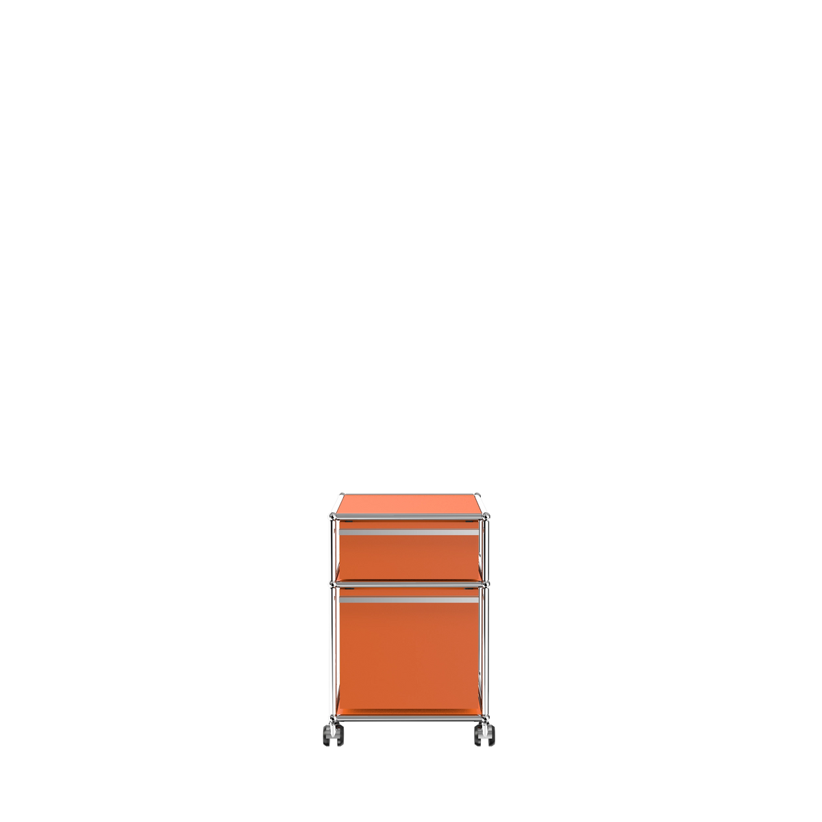 Modular Pedestal 432 Two Drawer in Pure Orange