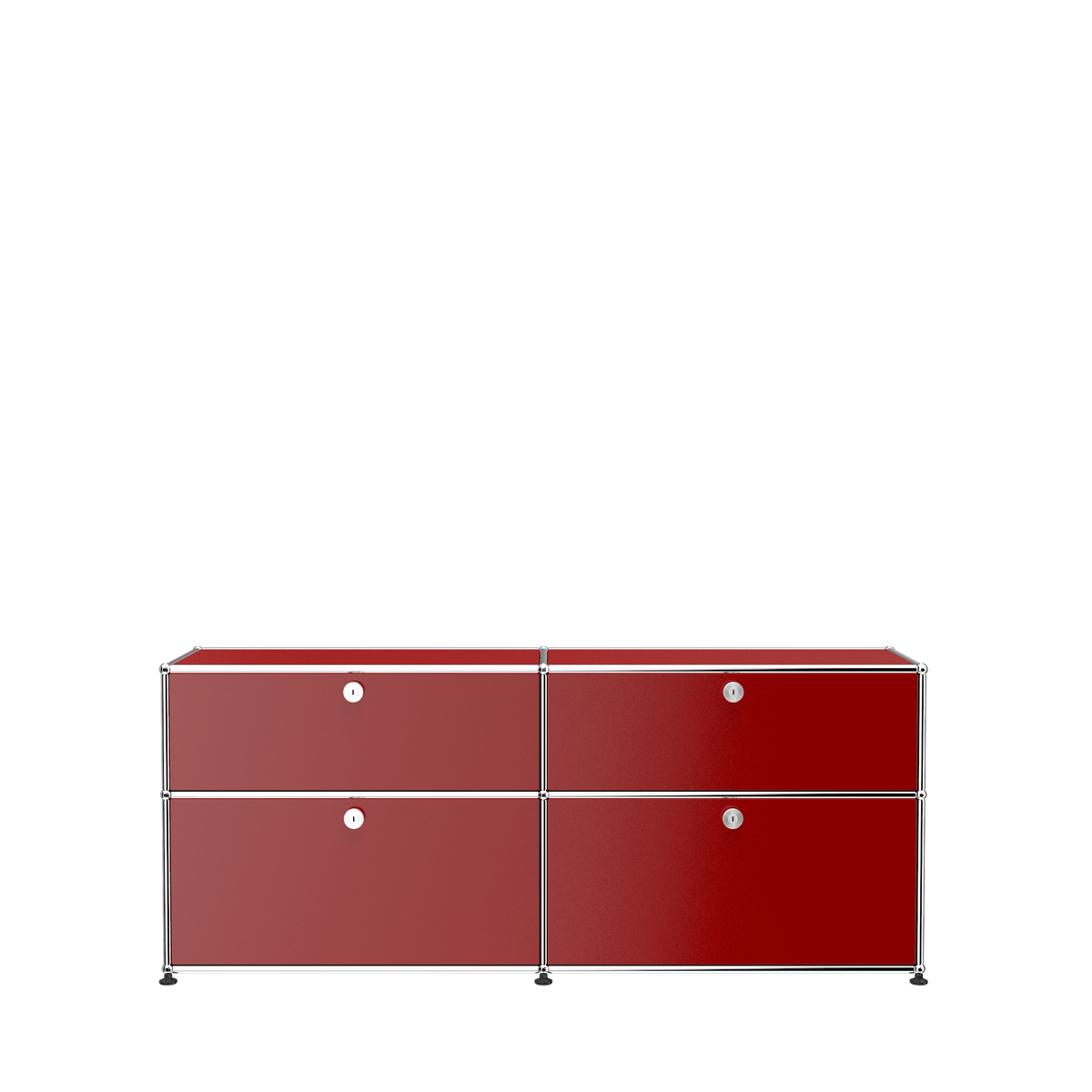 Modular Credenza 1524 Drawers in Ruby Red