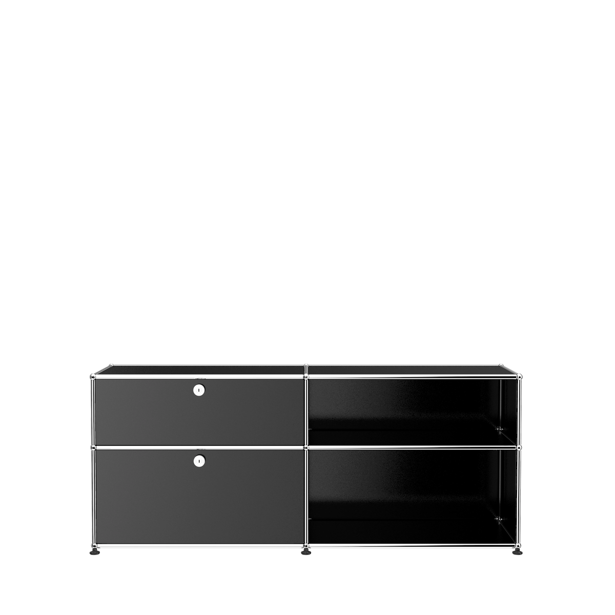 Modular File Credenza 1524 Drawers in Graphite Black