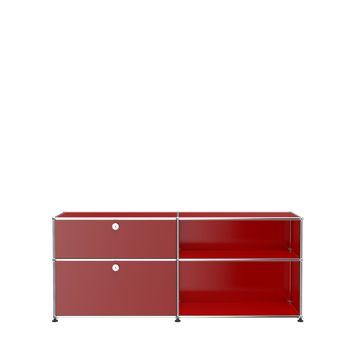 Modular File Credenza 1524 Drawers in Ruby Red