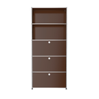 Modular Tall Storage 787 Workstation in Brown