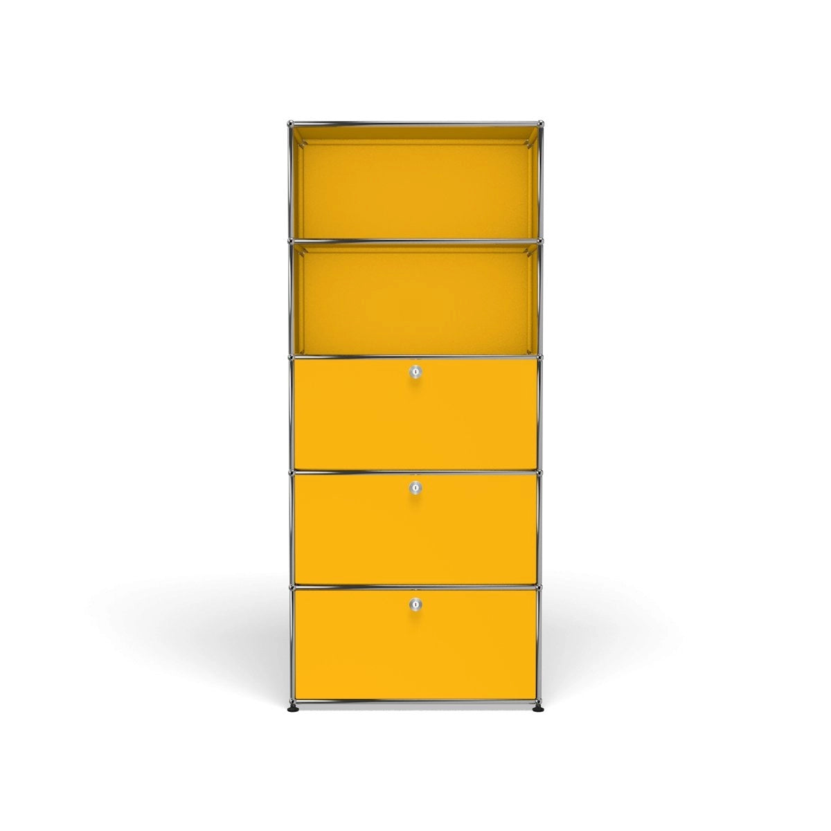 Modular Tall Storage 787 Workstation in Golden Yellow