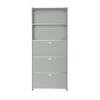 Modular Tall Storage 787 Workstation in Light Grey