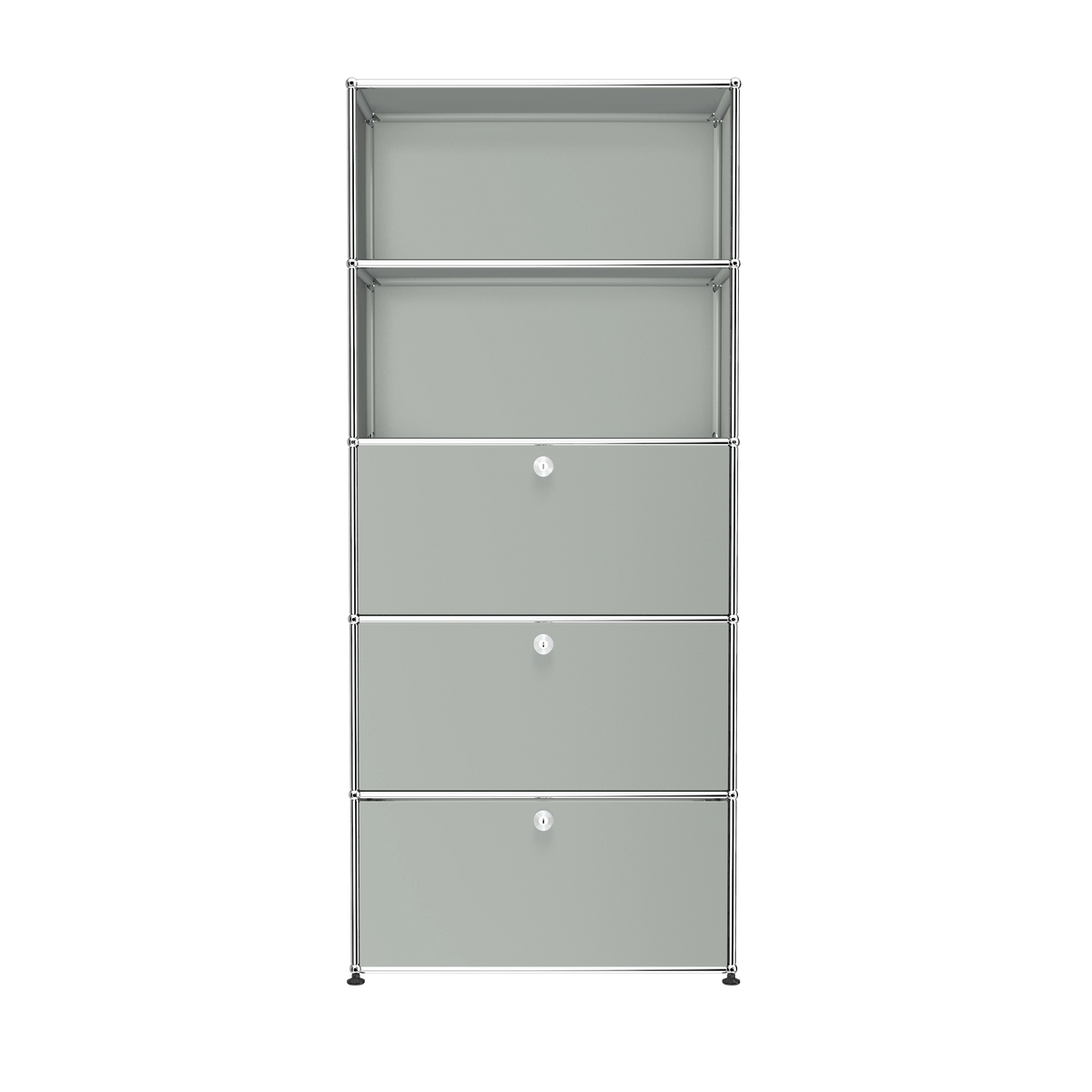 Modular Tall Storage 787 Workstation in Light Grey