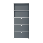 Modular Tall Storage 787 Workstation in Mid Grey