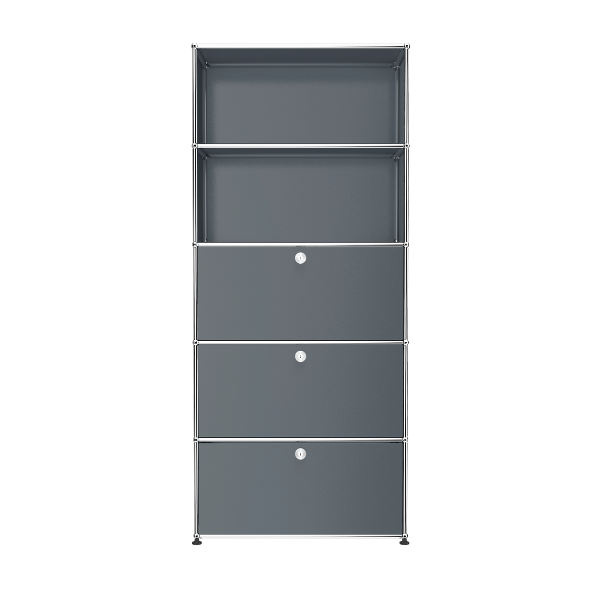 Modular Tall Storage 787 Workstation in Mid Grey