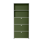 Modular Tall Storage 787 Workstation in Olive Green