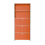 Modular Tall Storage 787 Workstation in Pure Orange