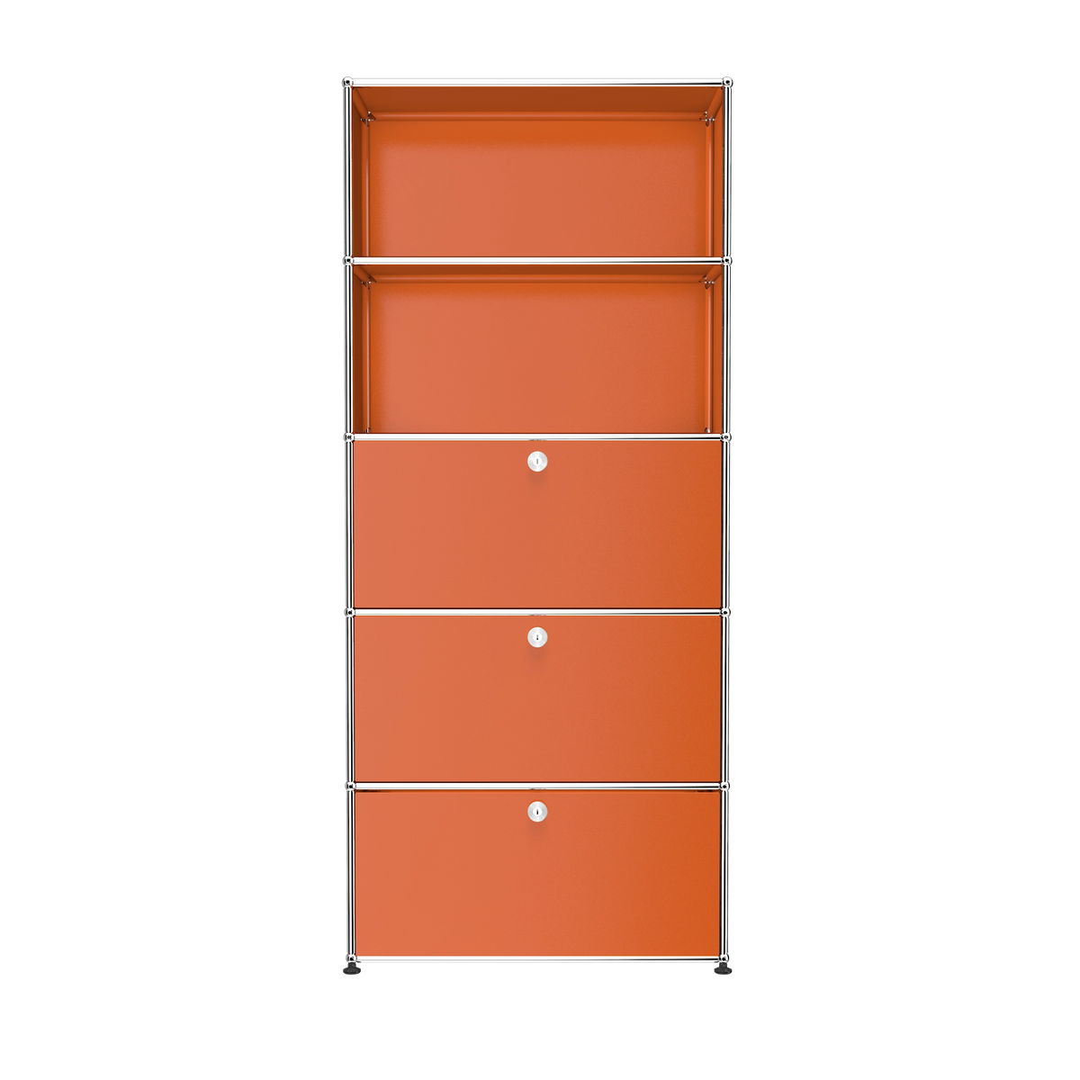 Modular Tall Storage 787 Workstation in Pure Orange