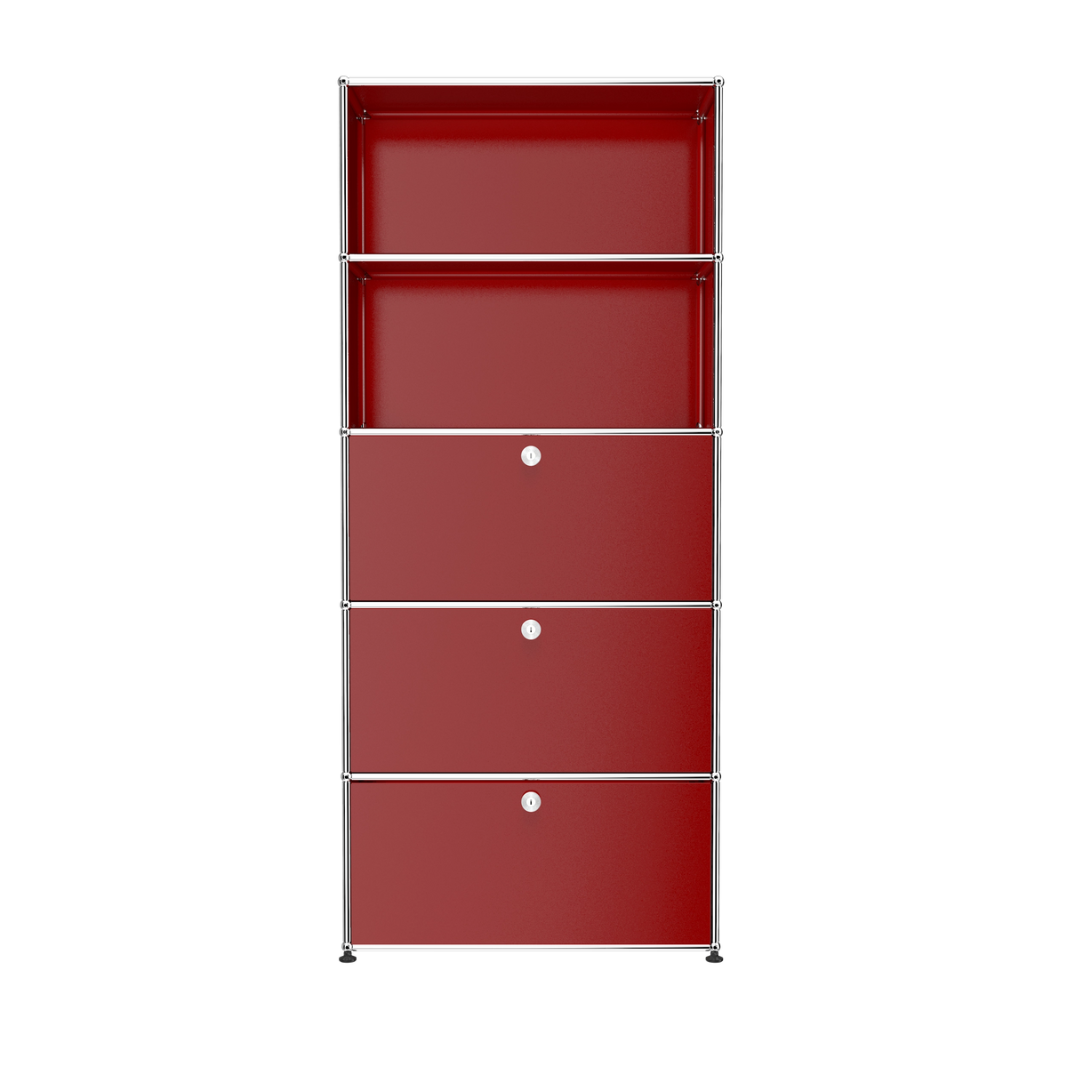 Modular Tall Storage 787 Workstation in Ruby Red