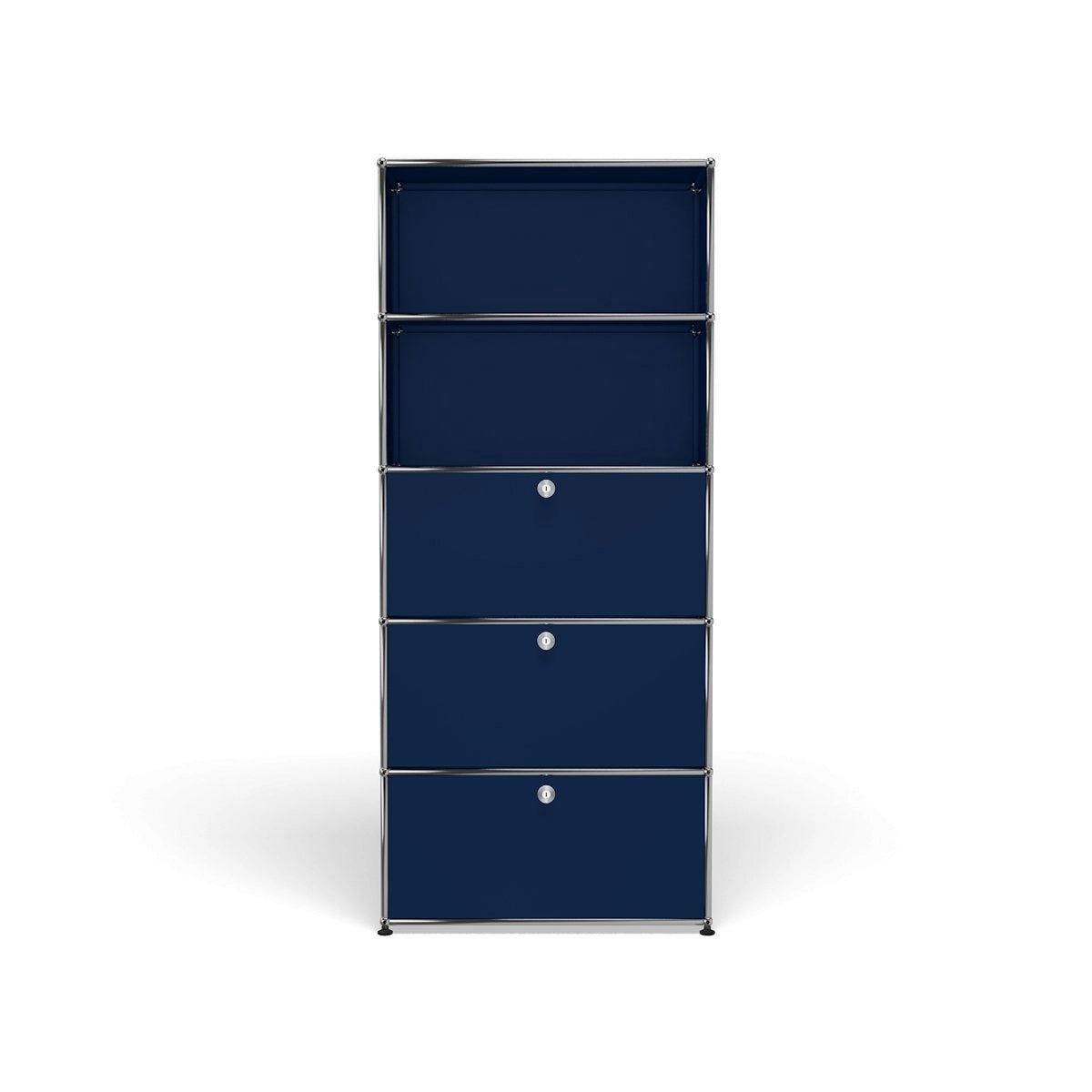 Modular Tall Storage 787 Workstation in Steel Blue