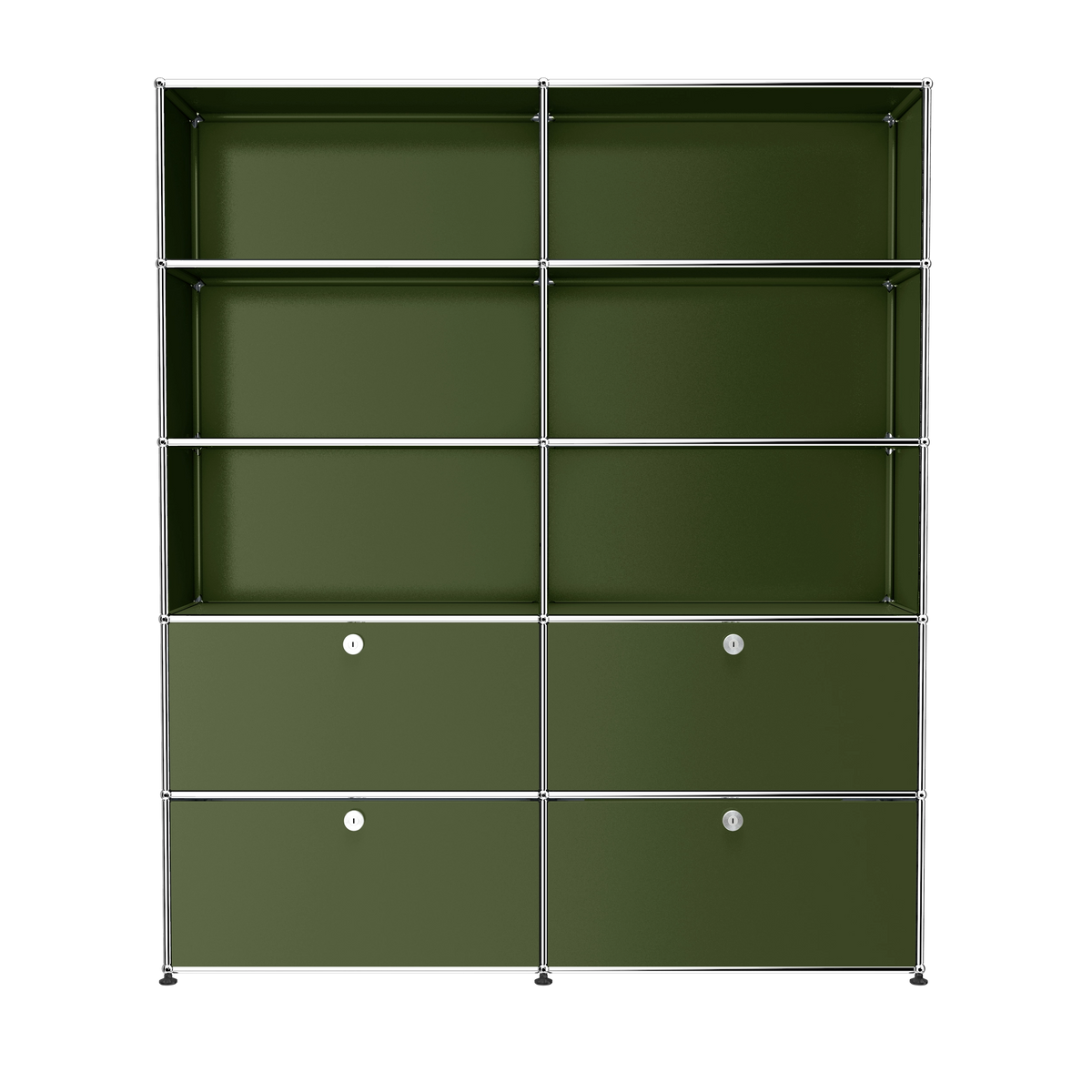 Modular Mixed Shelving 1524 in Olive Green
