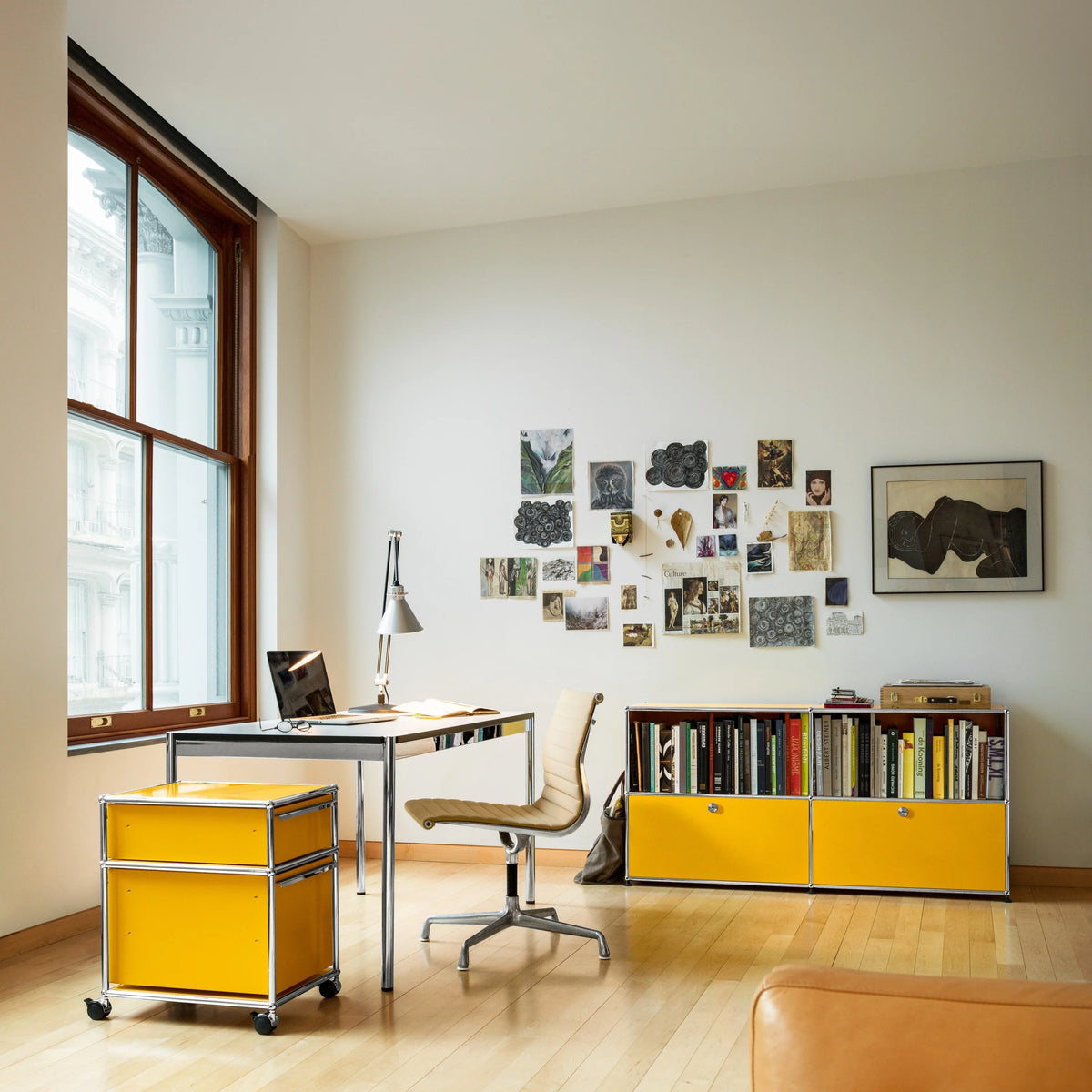 Modular Table 1499 White Laminate modular cabinet in an interior setting