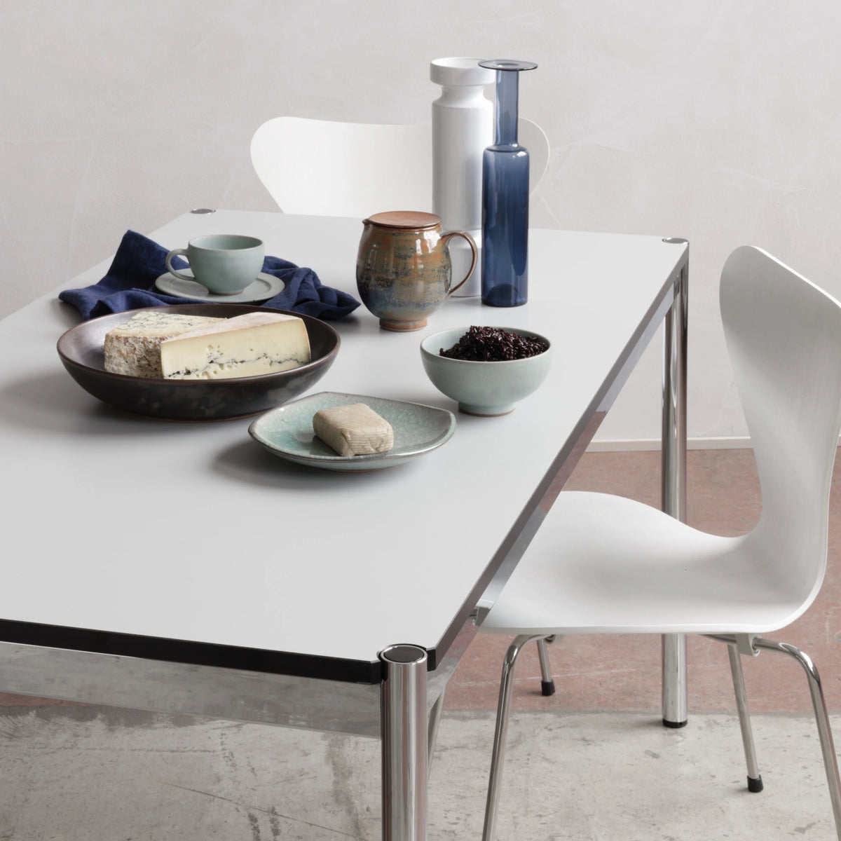 Modular Table 1753 White Laminate modular cabinet in an interior setting