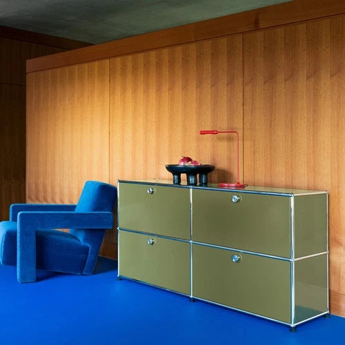 Modular Credenza 1524 Four Door modular cabinet in an interior setting