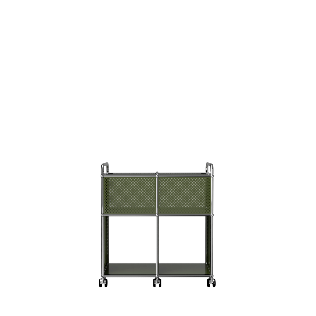 Modular Record Cart 724 in Olive Green