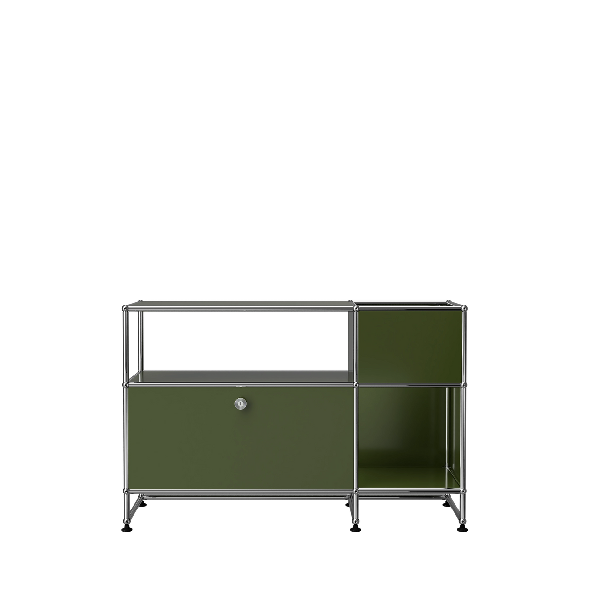 Modular Record Stand 1118 in Olive Green